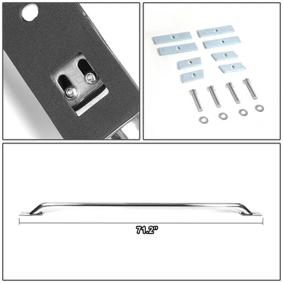 D-Motoring - Truck Bed Rails - 71.2 in. - Adjustable Mounting Plate - Polished - Chevy Silverado 1500 Crew Cab / Classic Crew Cab / GMC Sierra 1500 Crew Cab / Classic Crew Cab - 5