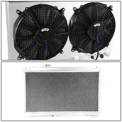 D-Motoring - Radiator & Fan Shroud Kit - 1.25 in.Inlet - 1.25 in.Outlet - 27.5 in.x17.5 in.x2 in.Overall Size - 2-Row - 94-01 Acura Integra - 3