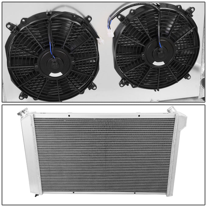 D-Motoring - Radiator & Fan Shroud Kit - 1.50 in.Inlet - 1.50 in.Outlet - 32.625 in. x 18.375 in. x 2.750 in.Overall Size - 3-Row - 73-76 Chevy Corvette V8 MT - 3
