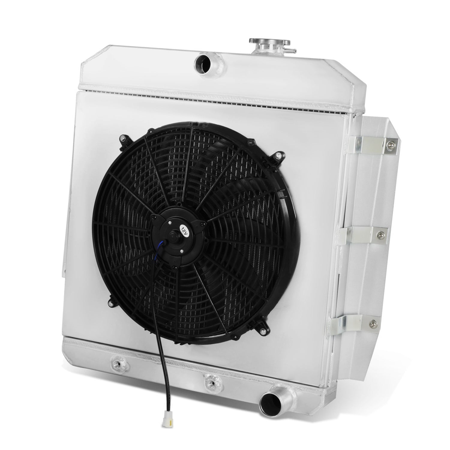 D-Motoring - Radiator & Fan Shroud Kit - 1.50 in.Inlet - 1.75 in.Outlet - 28 in. x 25 in. x 6.625 in.Overall Size - 3-Row - Chevy/GMC 100/150 Truck L6/V8 - 1