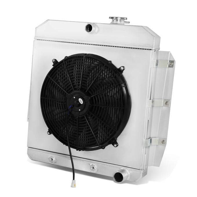 D-Motoring - Radiator & Fan Shroud Kit - 1.50 in.Inlet - 1.75 in.Outlet - 28 in. x 25 in. x 6.625 in.Overall Size - 3-Row - Chevy/GMC 100/150 Truck L6/V8 - 1