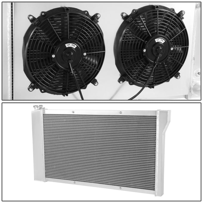 D-Motoring - Radiator & Fan Shroud Kit - 1.625 in.Inlet - 1.75 in.Outlet - 33 in. x 18.375 in. x 6 in.Overall Size - 3-Row - 67-72 Chevy / GM C/K Series Pickup - 3