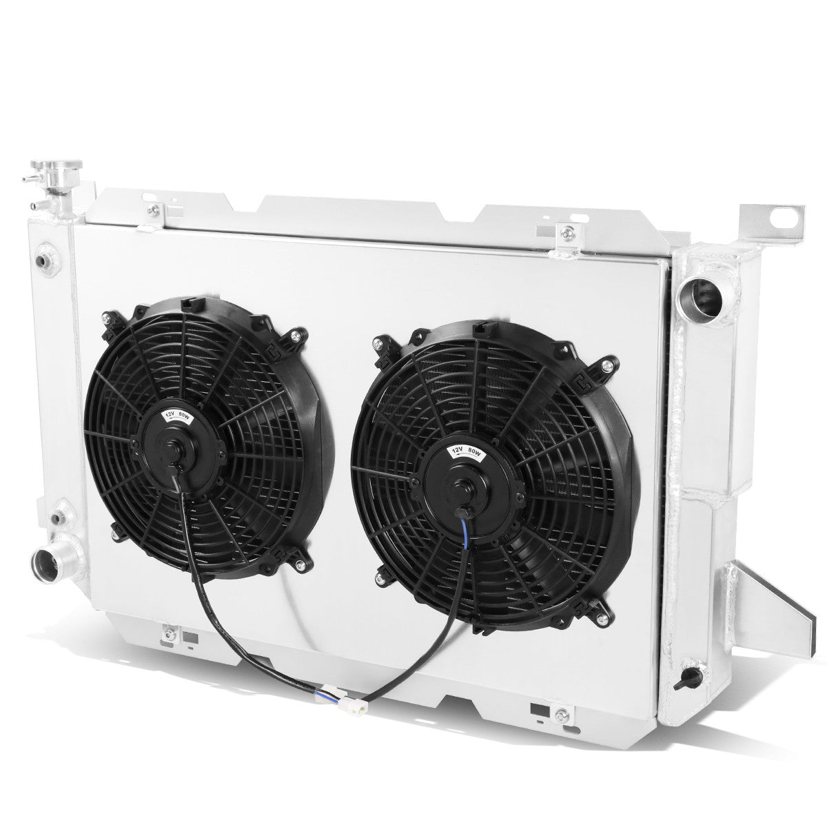 D-Motoring - Radiator & Fan Shroud Kit - 1.75 in.Inlet - 1.75 in.Outlet - 37.75 in. x 21.25 in. x 3.00 in.Overall Size - 3-Row - 85-96 F150/F250 SD V8 MT - 1