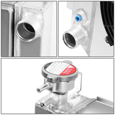 D-Motoring - Radiator & Fan Shroud Kit - 1.75 in.Inlet - 1.75 in.Outlet - 37.75 in. x 21.25 in. x 3.00 in.Overall Size - 3-Row - 85-96 F150/F250 SD V8 MT - 4