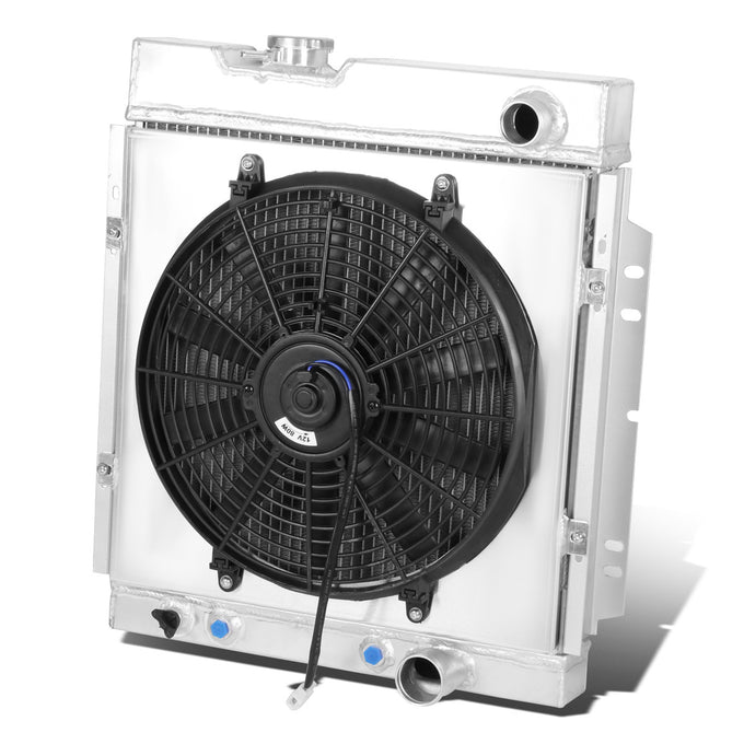 D-Motoring - Radiator & Fan Shroud Kit - 1.50 in.Inlet - 1.75 in.Outlet - 18.75 in. x 21.25 in. x 3.00 in.Overall Size - 3-Row - 64-66 Ford Mustang Pony - 1