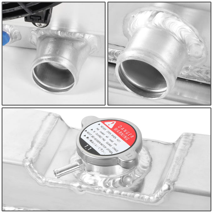 D-Motoring - Radiator & Fan Shroud Kit - 1.50 in.Inlet - 1.75 in.Outlet - 18.75 in. x 21.25 in. x 3.00 in.Overall Size - 3-Row - 64-66 Ford Mustang Pony - 4