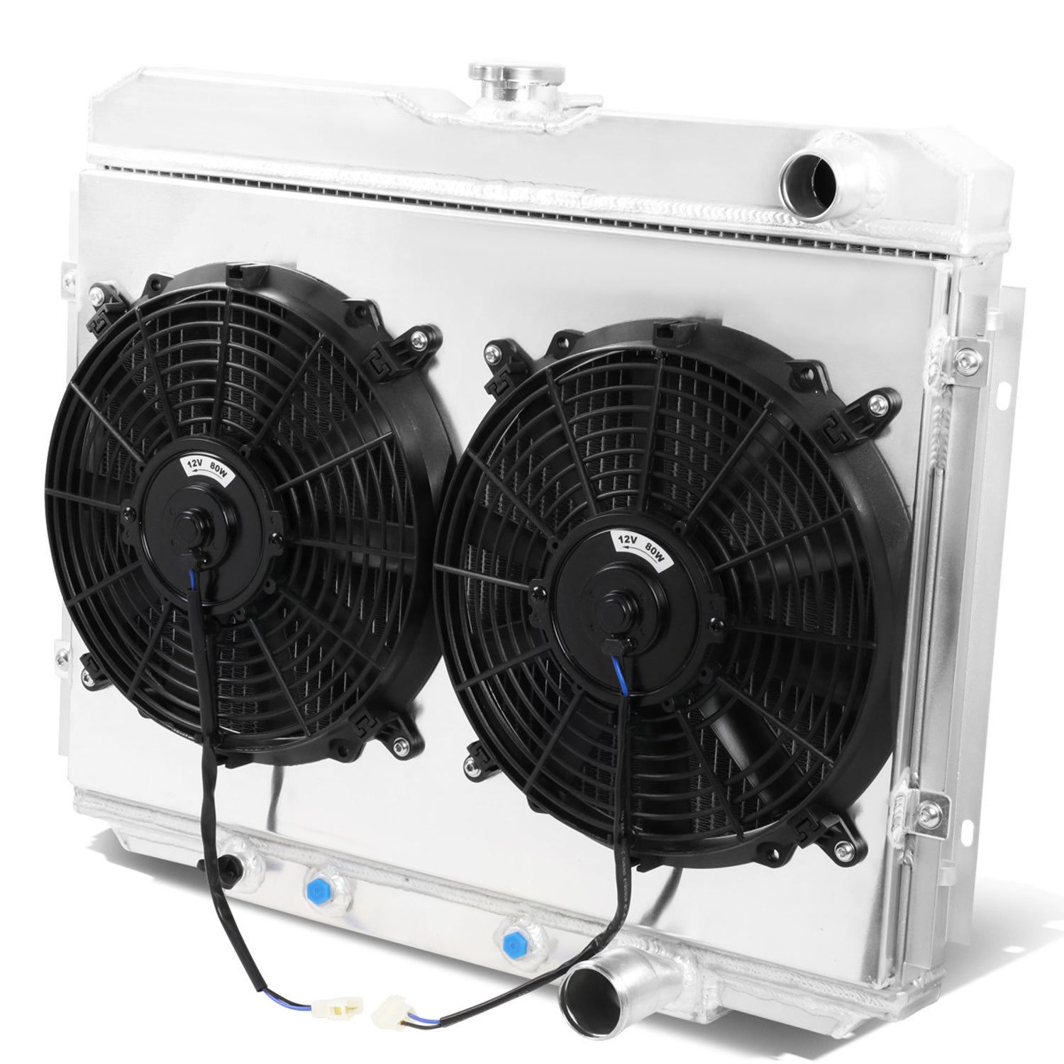 D-Motoring - Radiator & Fan Shroud Kit - 1.50 in.Inlet - 1.75 in.Outlet - 25.50 in. x 21.00 in. x 2.75 in.Overall Size - 3-Row - 67-70 Mustang/Cougar V8 - 1