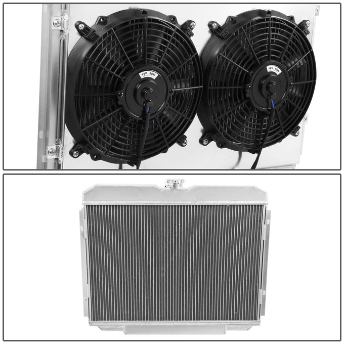 D-Motoring - Radiator & Fan Shroud Kit - 1.50 in.Inlet - 1.75 in.Outlet - 25.50 in. x 21.00 in. x 2.75 in.Overall Size - 3-Row - 67-70 Mustang/Cougar V8 - 3