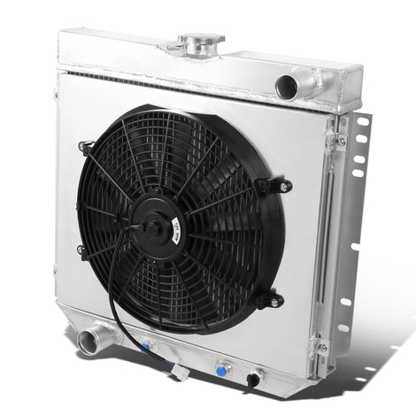 D-Motoring - Radiator & Fan Shroud Kit - 1.50 in.Inlet - 1.50 in.Outlet - 22.25 in. x 20.25 in. x 3.00 in.Overall Size - 3-Row - 69-70 Ford Mustang V8 - 1
