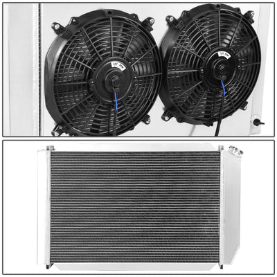 D-Motoring - Radiator & Fan Shroud Kit - 1.25 in.Inlet - 1.25 in.Outlet - 29.25 in. x 19 in. x 2.00 in.Overall Size - 3-Row - 79-93 Mustang Fox - 3
