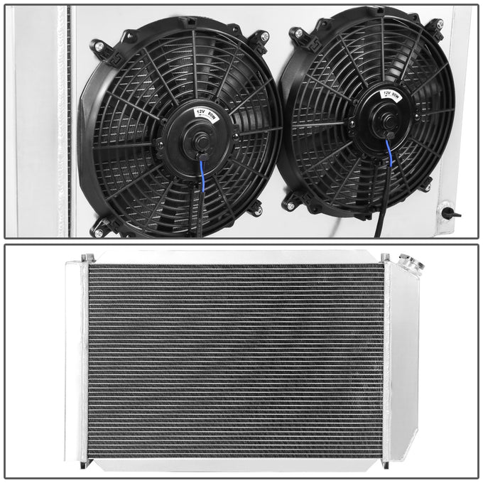 D-Motoring - Radiator & Fan Shroud Kit - 1.25 in.Inlet - 1.25 in.Outlet - 29.25 in. x 19 in. x 2.00 in.Overall Size - 3-Row - 79-93 Mustang Fox - 3
