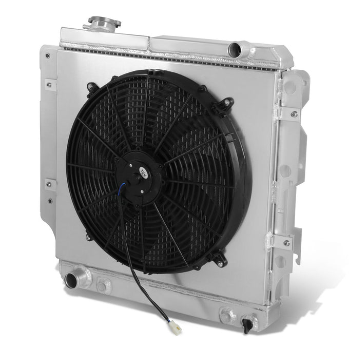 D-Motoring - Radiator & Fan Shroud Kit - 1.25 in.Inlet - 1.50 in.Outlet - 26 in. x 22 in. x 5.75 in.Overall Size - 3-Row - 87-06 Jeep Wrangler 2.4L-4.2L - 1