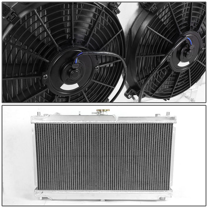 D-Motoring - Radiator & Fan Shroud Kit - 1.25 in.Inlet - 1.25 in.Outlet - 26.25 in. x 16.25 in. x 2.50 in.Overall Size - 2-Row - 98-05 Mazda Miata MX-5 - 3