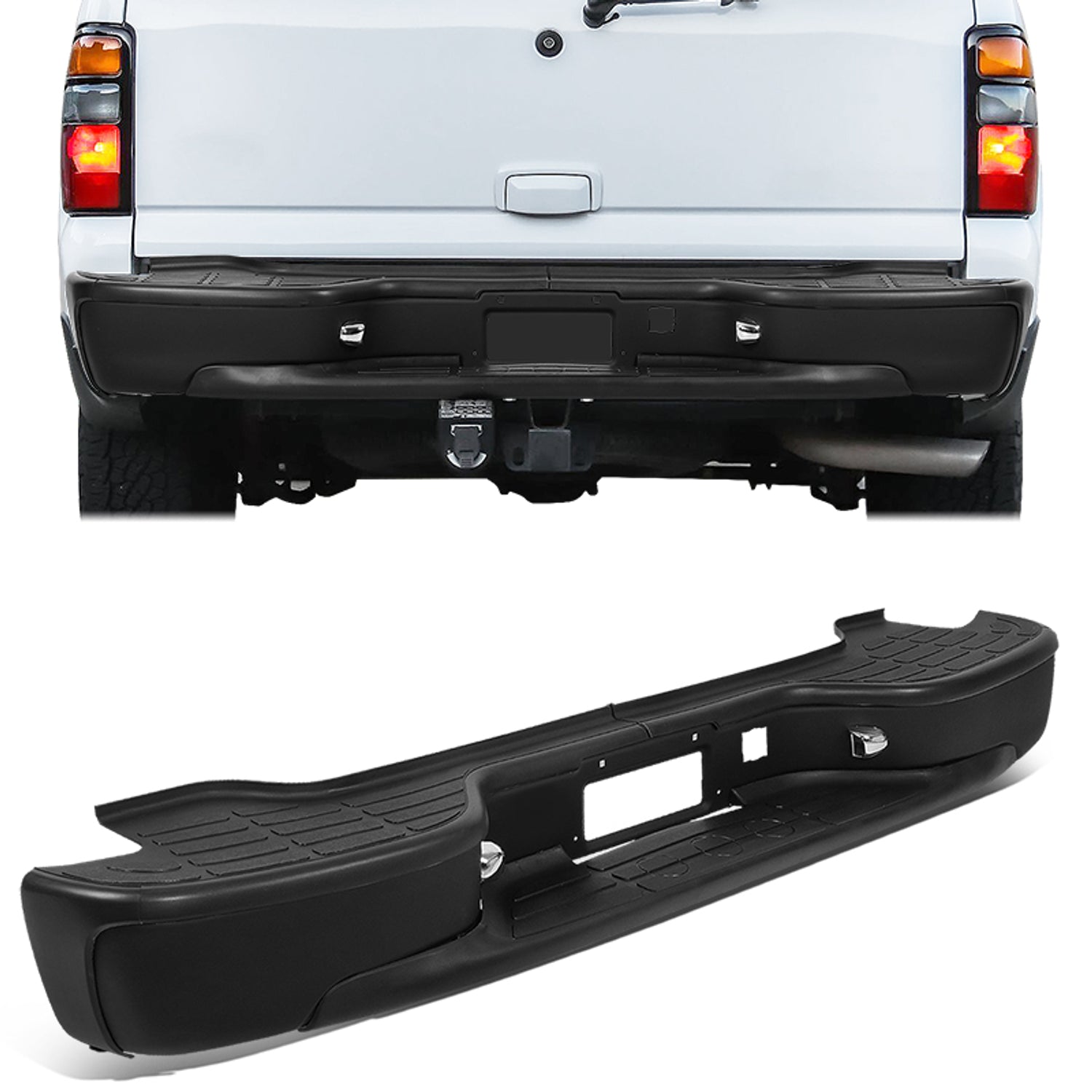 Rear Step Bumper+License Plate Lights <br> 00-06 Chevrolet Suburban Tahoe GMC Yukon