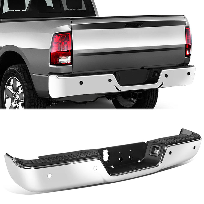 Rear Step Bumper w/Sensor Holes+License Plate Lights <br> 09-19 Dodge/Ram 1500 2500 3500