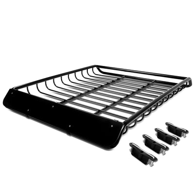 D-Motoring - Roof Cargo Basket - W/ Wind Fairing - 53X 43 - Mild Steel - Universal in Crossbars on roof - 2