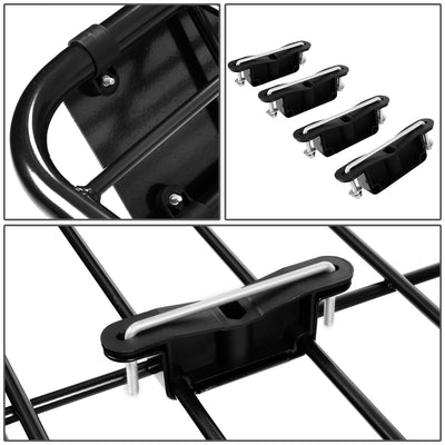D-Motoring - Roof Cargo Basket - W/ Wind Fairing - 53X 43 - Mild Steel - Universal in Crossbars on roof - 4
