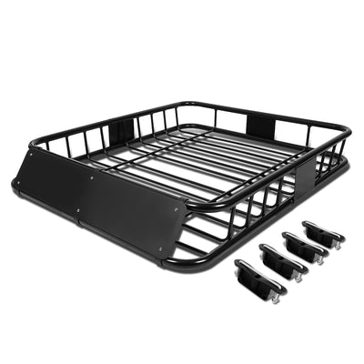 D-Motoring - Roof Cargo Basket - W/ Wind Fairing - 48X 40 - Stainless - Universal in Crossbars on roof - 2