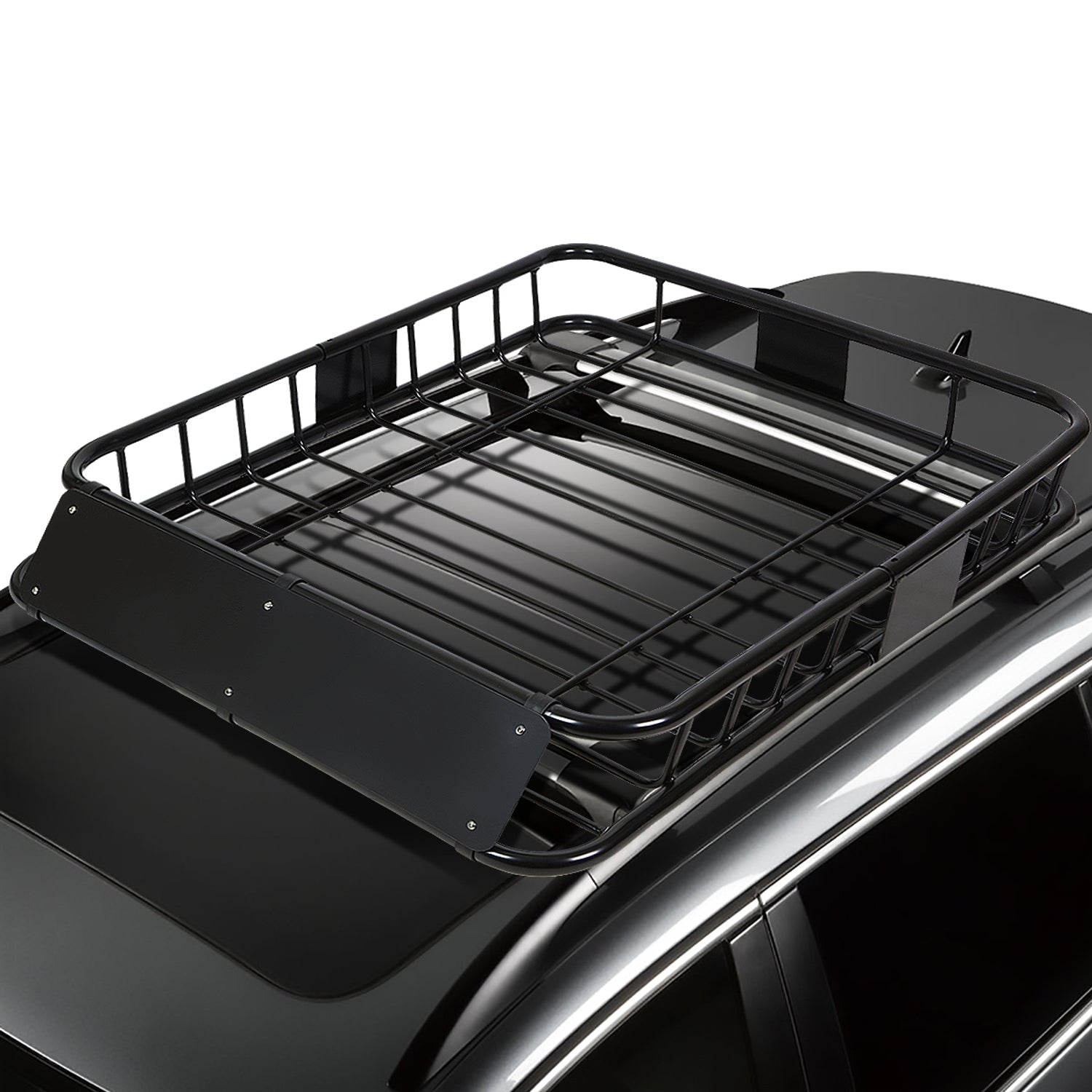 D-Motoring - Roof Cargo Basket - W/ Wind Fairing - 48X 40 - Stainless - Universal in Crossbars on roof - 1