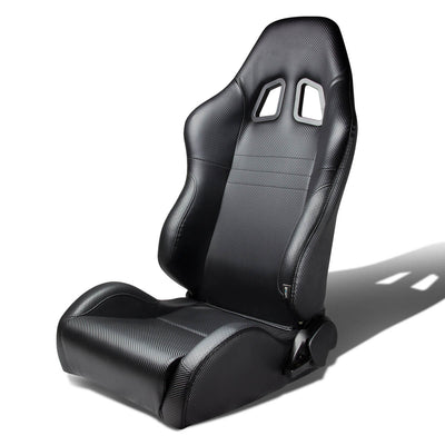 D-Motoring - Racing Seat - Reclinable - PVC Leather - Carbon Look - Left - 1