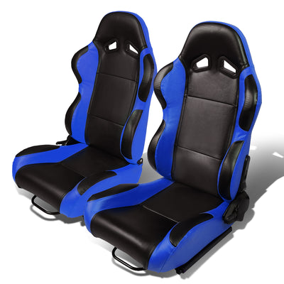 D-Motoring - Racing Seats - Reclinable - PVC Leather - Type-R - Pair - 6