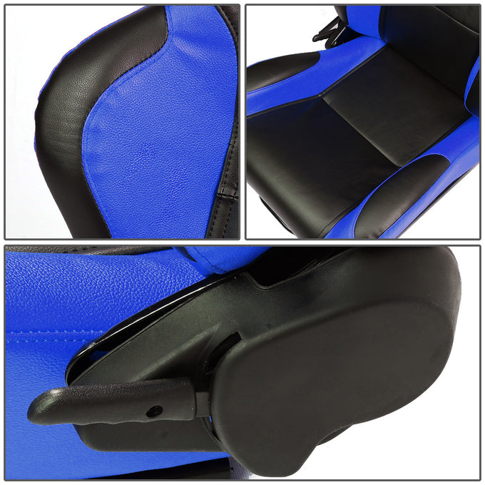D-Motoring - Racing Seats - Reclinable - PVC Leather - Type-R - Pair - 3
