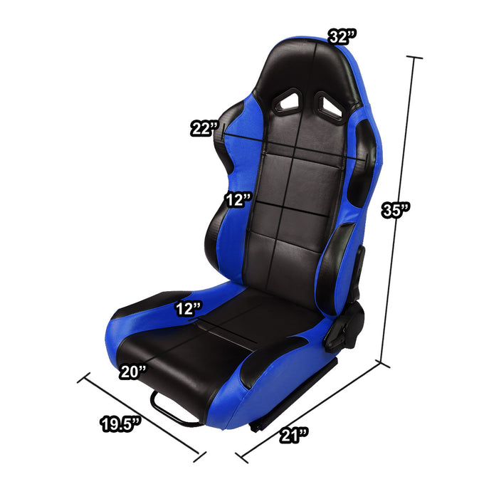 D-Motoring - Racing Seats - Reclinable - PVC Leather - Type-R - Pair - 5