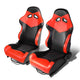 D-Motoring - Racing Seats - Reclinable - Arrow Design - PVC Leather - Pair - 6