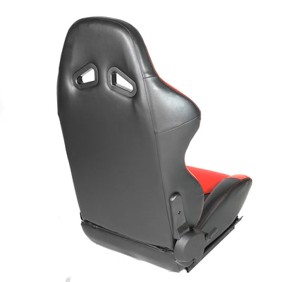 D-Motoring - Racing Seats - Reclinable - Arrow Design - PVC Leather - Pair - 4