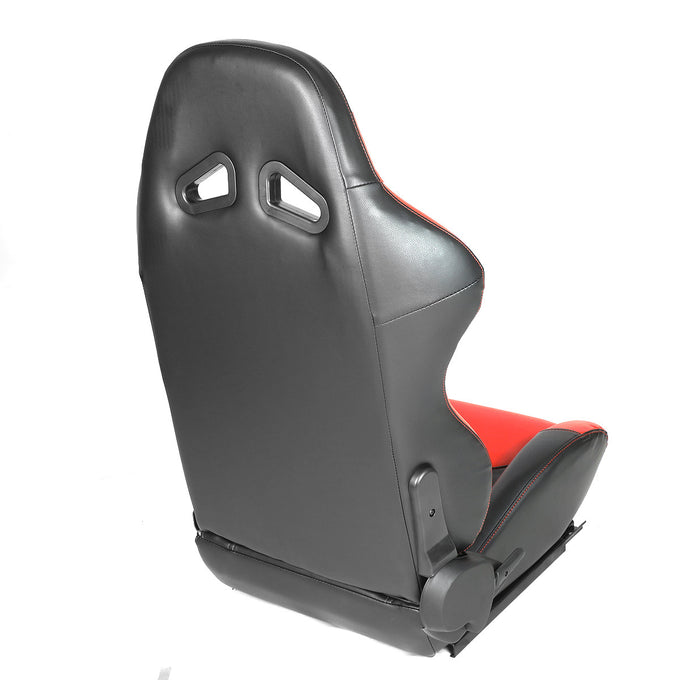 D-Motoring - Racing Seats - Reclinable - Arrow Design - PVC Leather - Pair - 4