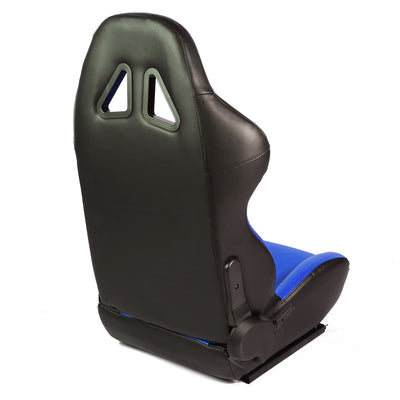 D-Motoring - Racing Seats - Reclinable - Square Stitch - PVC Leather - Pair - 4