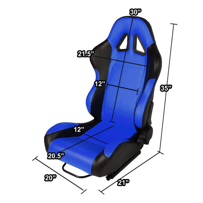 D-Motoring - Racing Seats - Reclinable - Square Stitch - PVC Leather - Pair - 5