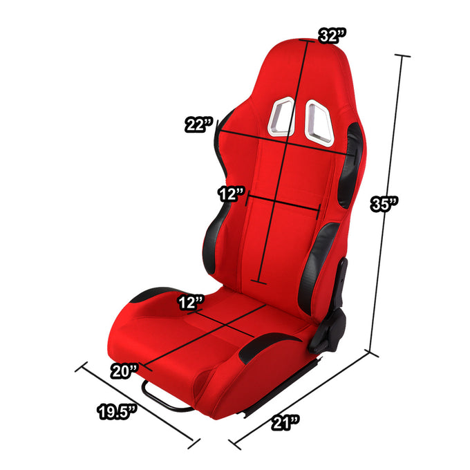 D-Motoring - Racing Seats - Reclinable - Cloth - Type-R - Pair - 5