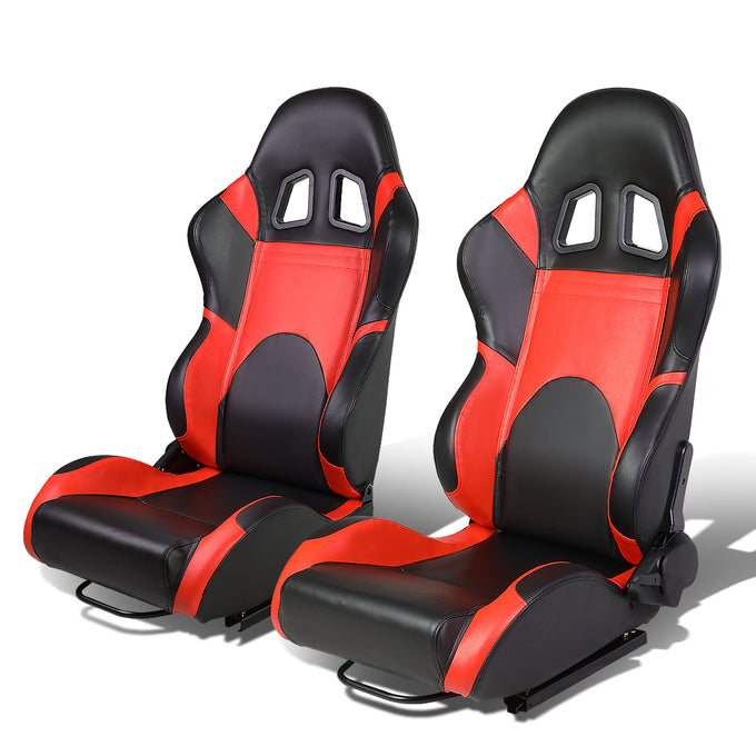 D-Motoring - Racing Seats - Reclinable - PVC Leather - Type-R - Pair - 6