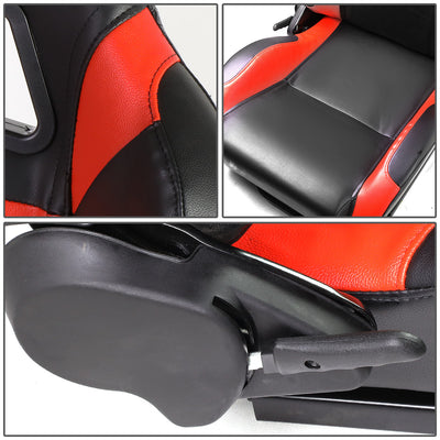D-Motoring - Racing Seats - Reclinable - PVC Leather - Type-R - Pair - 2