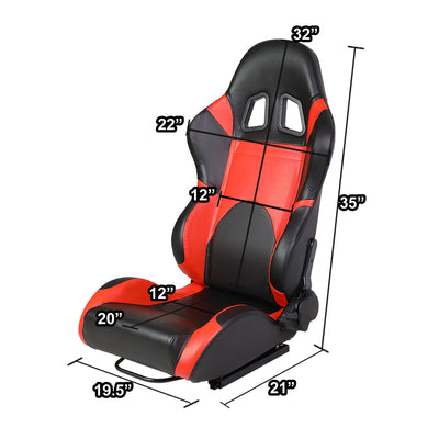 D-Motoring - Racing Seats - Reclinable - PVC Leather - Type-R - Pair - 5