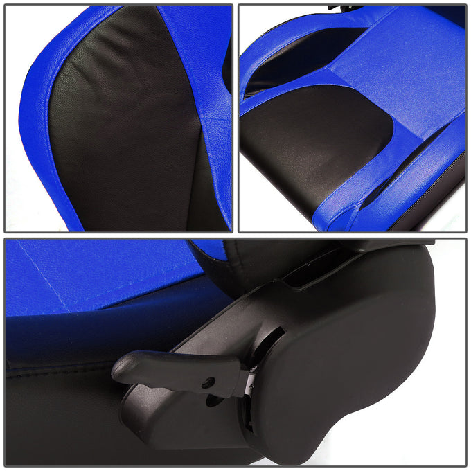D-Motoring - Racing Seats - Reclinable - PVC Leather - Type-R - Pair - 2