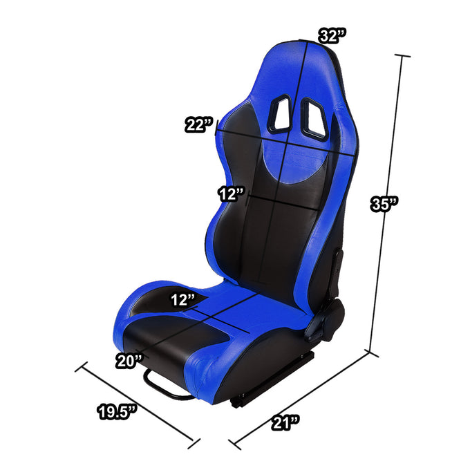 D-Motoring - Racing Seats - Reclinable - PVC Leather - Type-R - Pair - 5