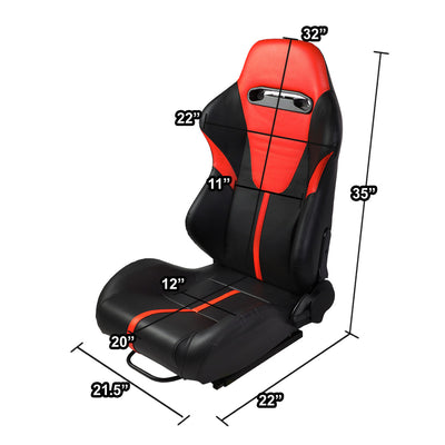 D-Motoring - Racing Seats - Reclinable - Leather - Type-R - Pair - 5