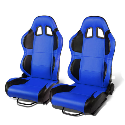 D-Motoring - Racing Seats - Reclinable - PVC Leather - Type-R - Pair - 6
