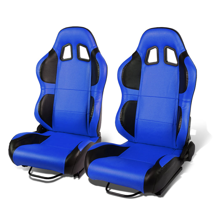 D-Motoring - Racing Seats - Reclinable - PVC Leather - Type-R - Pair - 6