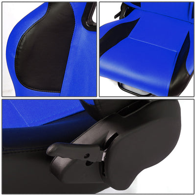 D-Motoring - Racing Seats - Reclinable - PVC Leather - Type-R - Pair - 2