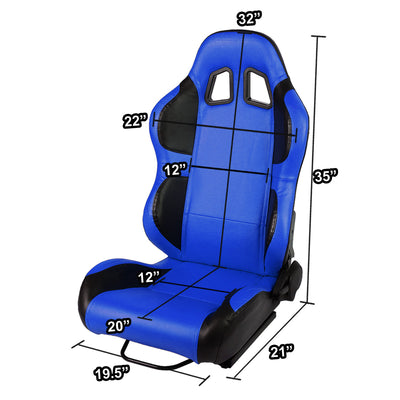 D-Motoring - Racing Seats - Reclinable - PVC Leather - Type-R - Pair - 5