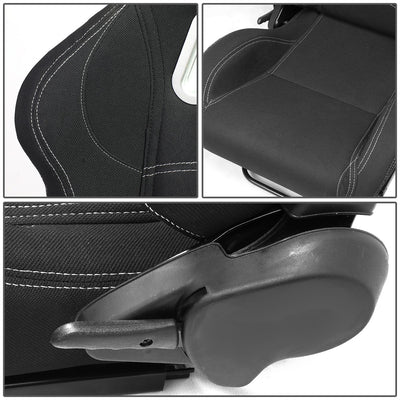 D-Motoring - Racing Seats - Reclinable - Woven Fabric - Pair - 2