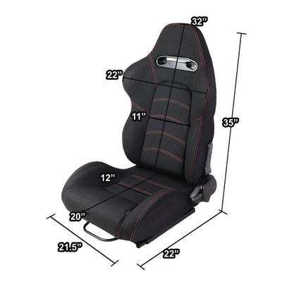 D-Motoring - Racing Seats - Reclinable - Type-R - Pair - 5