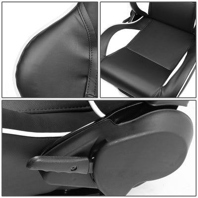 D-Motoring - Racing Seats - Reclinable - Type-R - PVC Leather - Pair - 2