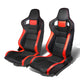 D-Motoring - Racing Seats - Reclinable - Type-R - PVC Leather - Pair - 6
