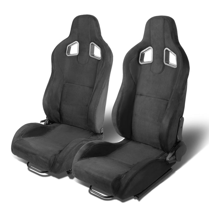 D-Motoring - Racing Seats - Reclinable - Type-R Style - Faux Suede - Pair - 6