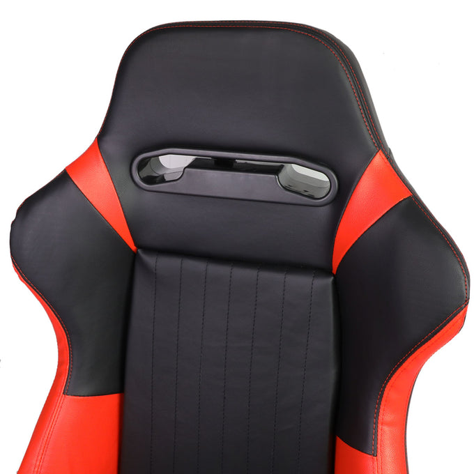 D-Motoring - Racing Seats - Reclinable - Vertical Stitch - PVC Leather - Pair - 3