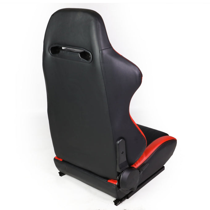 D-Motoring - Racing Seats - Reclinable - Vertical Stitch - PVC Leather - Pair - 4